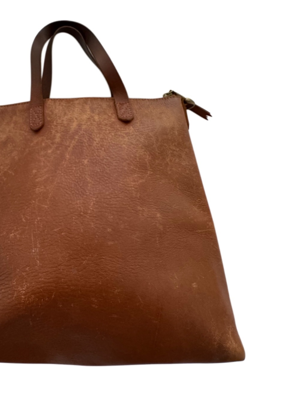 Mansur Gavriel Brown and Gray Leather-Trimmed Tote Interior
